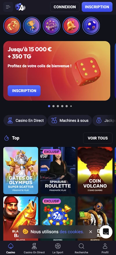 Interface mobile SpinAura