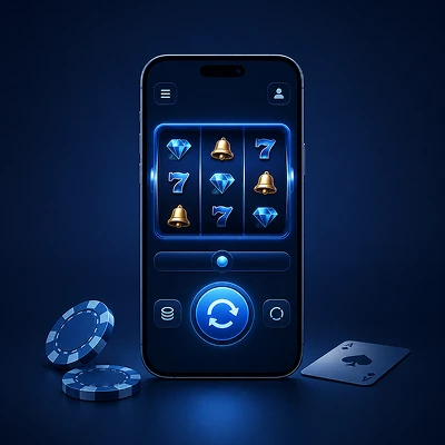 Jeu casino mobile avec interface tactile